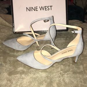 Nine West baby blue suede heels